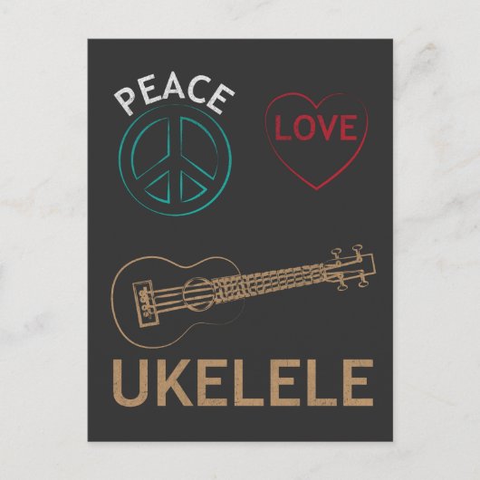 Ukulele Gift - Peace Liebe Ukelele Uke Liebe Postkarte (Vorderseite)
