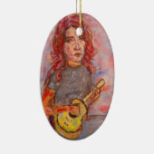 Ukulele Girl Art Keramik Ornament (Rechts)