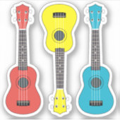 Ukulele Gitarre 3 Stk. Farbe Aufkleber (Vorderseite)