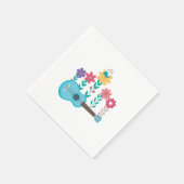 Ukulele Gitarre Blume Musik Akustisches Bassgesche Serviette (Ecke)