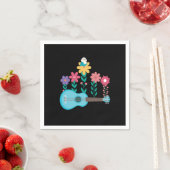 Ukulele Gitarre Blume Musik Akustisches Bassgesche Serviette (Beispiel)