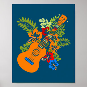 Ukulele Gitarre Hawaii Musik Pflanzen Natur Uke Poster