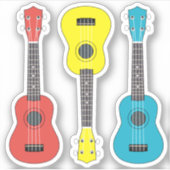 Ukulele Gitarre im Farbpack Aufkleber (Vorderseite)