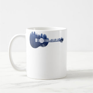 Ukulele Gitarre Wald Silhouette Landschaft Bäume M Kaffeetasse