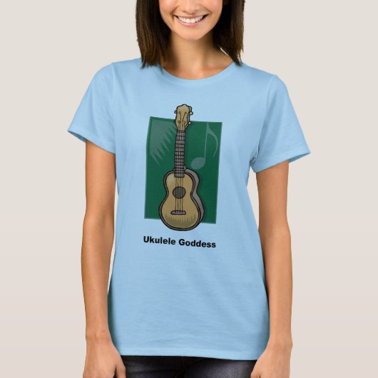 Ukulele-Göttin T-Shirt (Vorderseite)