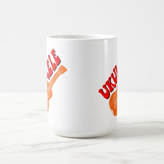 Ukulele Groovy Text Art Kaffeetasse (Mittel)