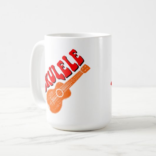 Ukulele Groovy Text Art Kaffeetasse (Vorderseite Links)