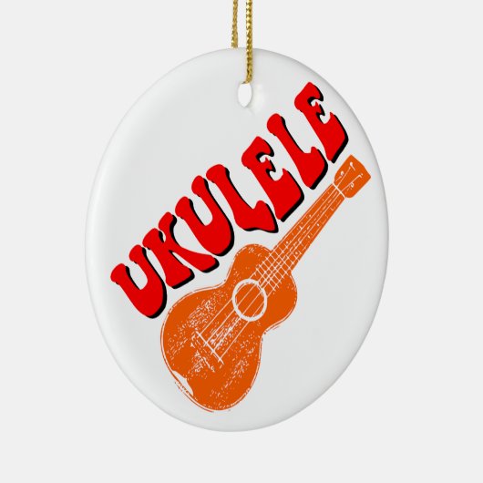 Ukulele Groovy Text Art Keramik Ornament (Rechts)