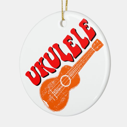 Ukulele Groovy Text Art Keramik Ornament (Links)