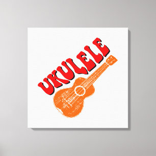 Ukulele Groovy Text Art Leinwanddruck