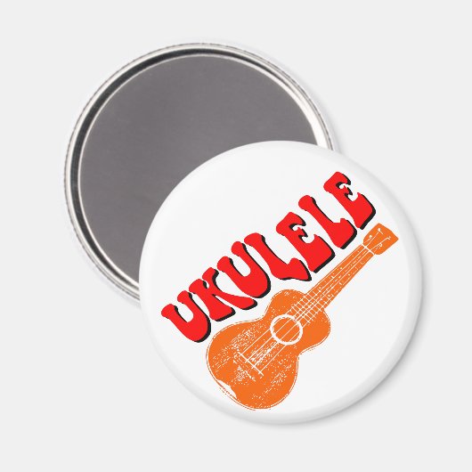 Ukulele Groovy Text Art Magnet (Vorderseite/Rückseite)