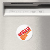 Ukulele Groovy Text Art Magnet (In Situ (Geschirrspüler))