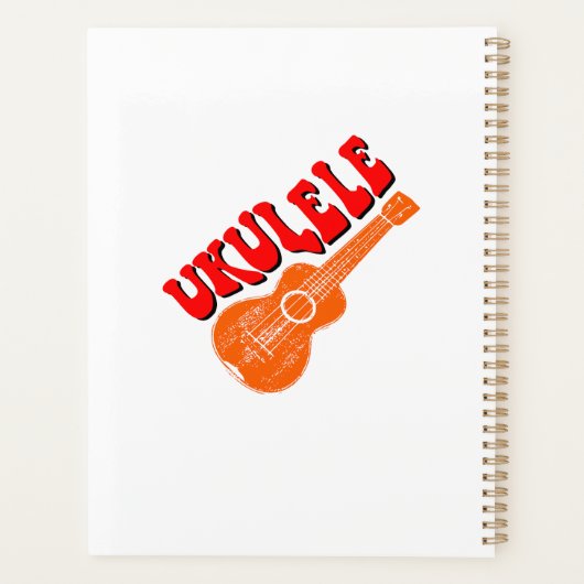 Ukulele Groovy Text Art Planer (Rückseite)