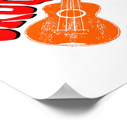 Ukulele Groovy Text Art Poster (Ecke)