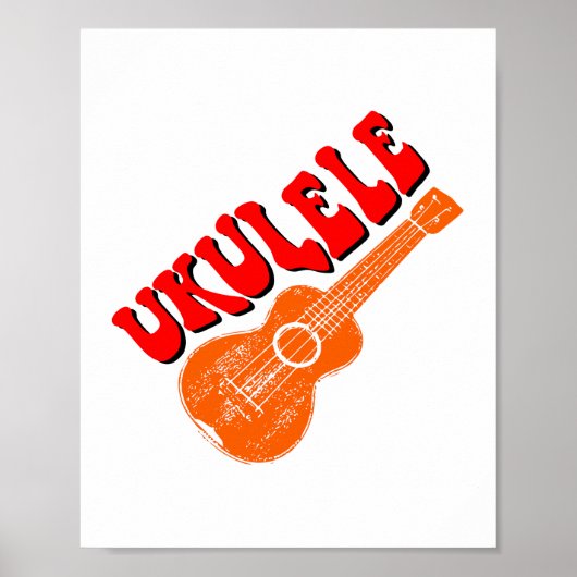 Ukulele Groovy Text Art Poster (Vorne)
