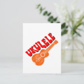 Ukulele Groovy Text Art Postkarte (Stehend Vorderseite)