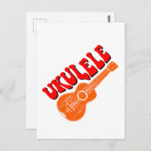 Ukulele Groovy Text Art Postkarte (Vorne/Hinten)