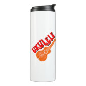 Ukulele Groovy Text Art Thermosbecher (Nach links gedreht)