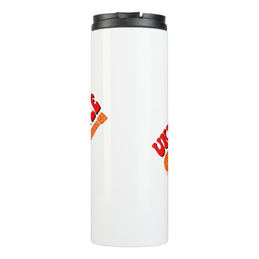 Ukulele Groovy Text Art Thermosbecher (Rückseite)