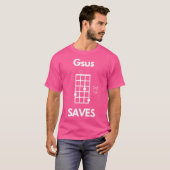 Ukulele Gsus Rette (Jesus Rette) Uke Chord T-Shirt (Vorne ganz)