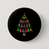 Ukulele Guitar Christmas Tree Funny Music Lover Mu Button (Vorderseite)