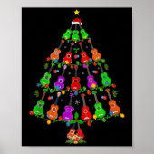 Ukulele Guitar Christmas Tree Funny Music Lover Mu Poster (Vorne)