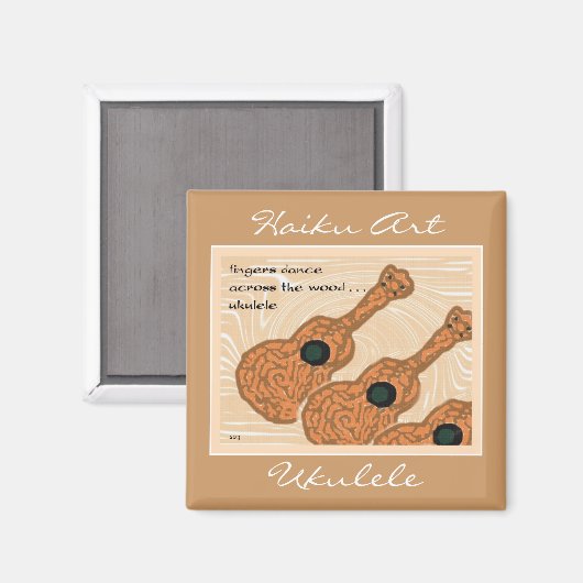 Ukulele Haiku Art Magnet (Vorderseite/Rückseite)