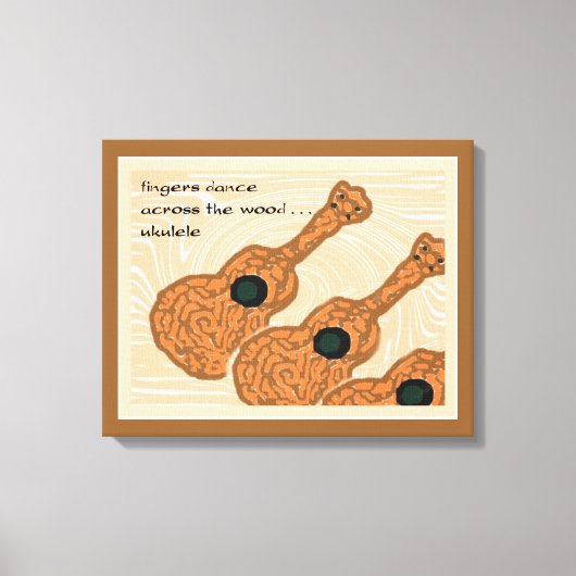 Ukulele Haiku Art Wrapped Canvas Leinwanddruck (Vorderseite)
