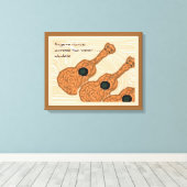 Ukulele Haiku Art Wrapped Canvas Leinwanddruck (Insitu (Holzboden))