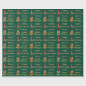 Ukulele Happy Christmas Merry Music Holiday Geschenkpapier (Flach)
