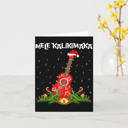 Ukulele Hawaiian Mele Kalikimaka Ukulele Guitar Ch Karte (Gelbe Blume)