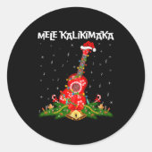 Ukulele Hawaiian Mele Kalikimaka Ukulele Guitar Ch Runder Aufkleber (Vorderseite)