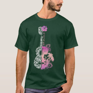 UKULELE HAWAIIAN TATTOO PINK LILA T-Shirt