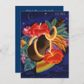 Ukulele Hibiskus Aloha Hawaiian Luau Einladungen (Vorne/Hinten)
