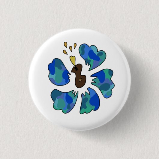 Ukulele Hibiskus Button (Vorderseite)