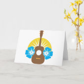Ukulele-Hibiskus Karte (Gelbe Blume)