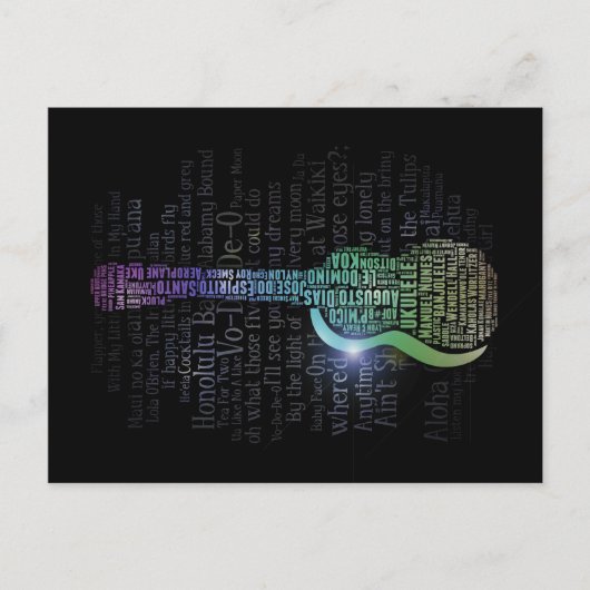Ukulele History Word Cloud Postcards Postkarte (Vorderseite)