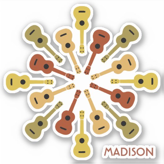 UKULELE individuelle Name Aufkleber (Vorderseite)