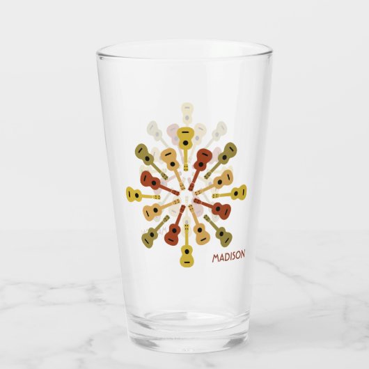 UKULELE individuelle Name Glas (Rückseite)