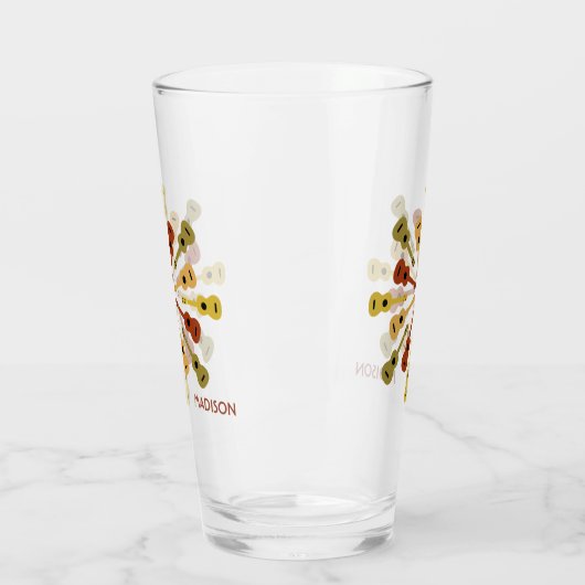 UKULELE individuelle Name Glas (Links)