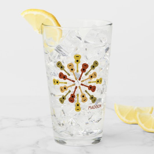 UKULELE individuelle Name Glas (Vorderseite Ice)