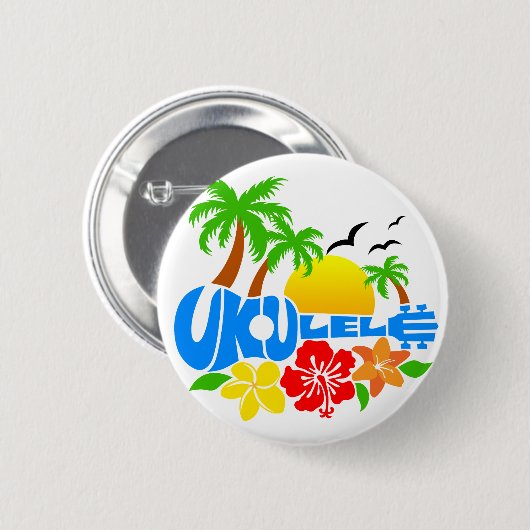 Ukulele-Insel-Logo Button (Vorne & Hinten)