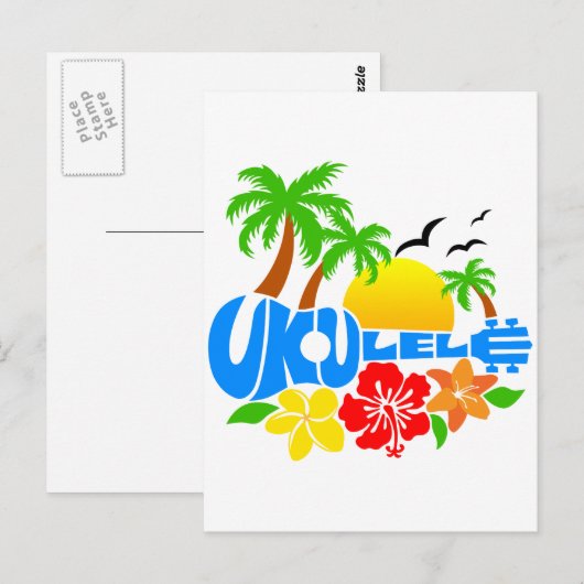 Ukulele Island Logo Postkarte (Vorne/Hinten)