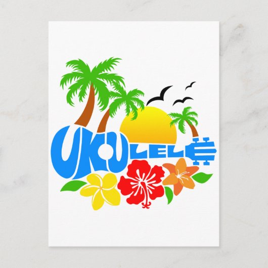 Ukulele Island Logo Postkarte (Vorderseite)