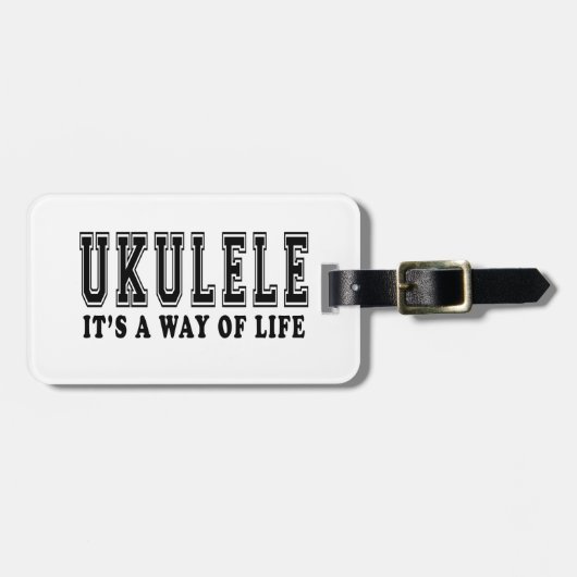 Ukulele ist es Lebensart Gepäckanhänger (Vorderseite horizontal)