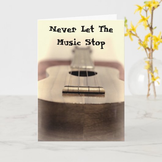 Ukulele Karte (Gelbe Blume)