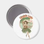 Ukulele Lady #1 Magnet (Vorderseite/Rückseite)