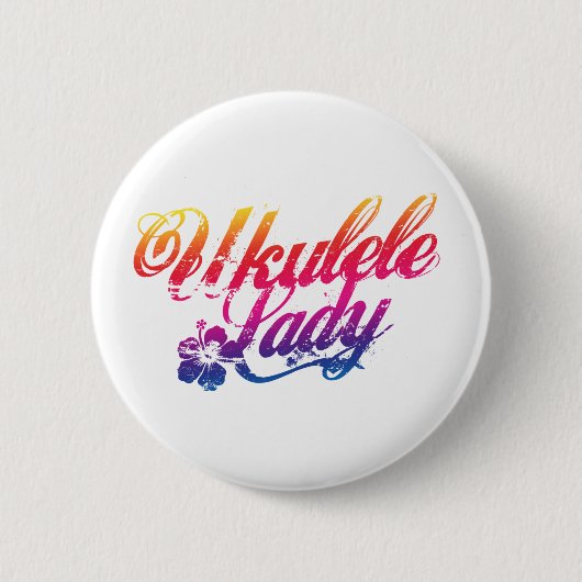 Ukulele Lady Button Abzeichen Pink (Vorderseite)