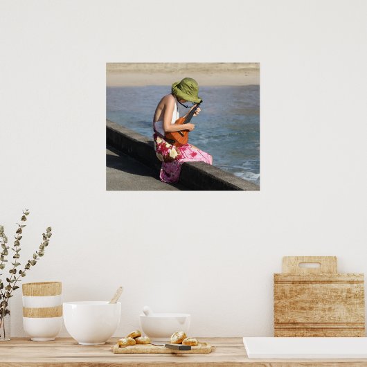 Ukulele Lady in Hawaii Poster (Küche)