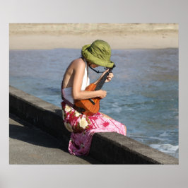 Ukulele Lady in Hawaii Poster